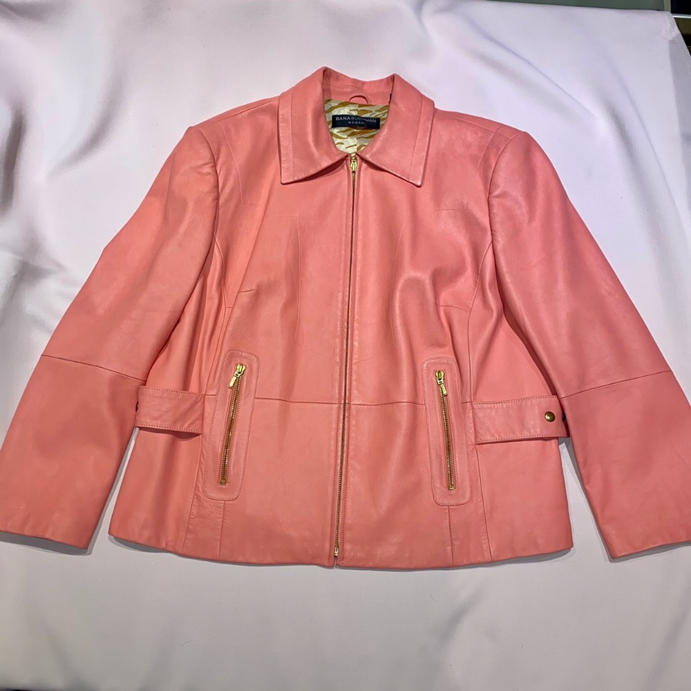 Vintage Plus Size Bubblegum Pink Leather Jacket